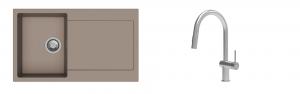 K-StrongSinks S3 Set drez Zala 860x500mm granit béžový + Batéria Neris nerez
