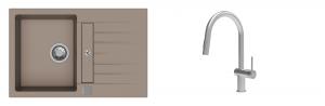 K-StrongSinks S3 Set drez Vardar 780x500mm granit béžový + Batéria Neris nerez