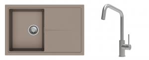 K-StrongSinks S3 Set drez Labe 780x500mm granit béžový + Batéria Arda nerez
