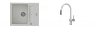 K-StrongSinks S3 Set drez Vardar 615x500mm granit biely + Batéria Neris bílá