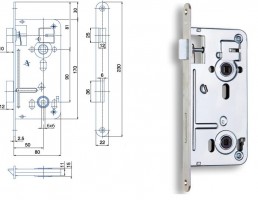 HOBES 540 zámok 90/80 WC Zn biely