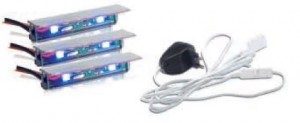 SAL LED osvetlenie sklenených polic - 2ks + trafo modrá