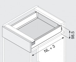K-BLUM set Antaro M 500 mm/30 kg, Blumotion/TOB, sivá R9006, skrutka