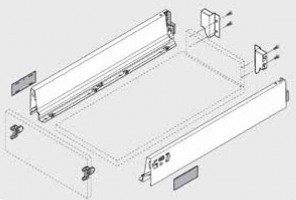 BLUM sada Antaro M 500 mm/30 kg, Blumotion/TOB, sivá R9006