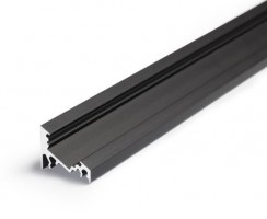 StrongLumio profil LED CORNER alu čierný 3000mm