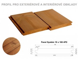 PALUBOVKY fasáda BOROVICA ThermoWood PanelSystém 4*P-D 4200/165/19