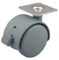 StrongCastors Koliesko 40 mm, šedé, platnička, brzda