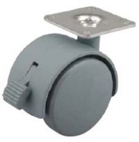 StrongCastors Koliesko 40 mm, šedé, platnička, brzda