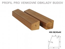 PALUBOVKY fasáda BOROVICA ThermoWood Rhombus 1/2 (HSS) 4200/42/28-42