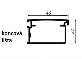 REHAU koncová lišta ALU 27 mm ALU 230L