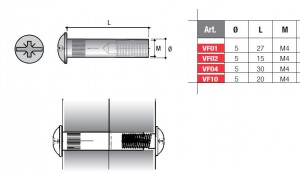 Spojovacie kovanie matka VF04 FN M4/30mm