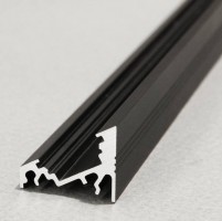 StrongLumio profil LED CORNER alu čierný 2000mm