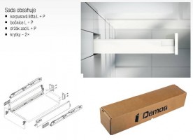 BLUM sada Antaro M 650 mm/65 kg, Blumotion/TOB, sivá R9006