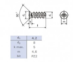 Euroskrutka 6,3x11,5/8 zapustený krížový zinok biely