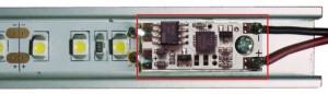 StrongLumio LED vypínač/stmievač do profilu 12/24V modrá LED kontrolka