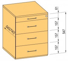 K-BBP kontaj. komplet 740mm typ 3/ver. 4 (kov.zás.,celovýs.,doťah + tl.)