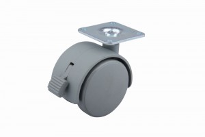 StrongCastors Koliesko 50 mm, šedé, platnička, brzda