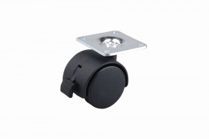 StrongCastors Koliesko 40 mm platnička brzda čierne